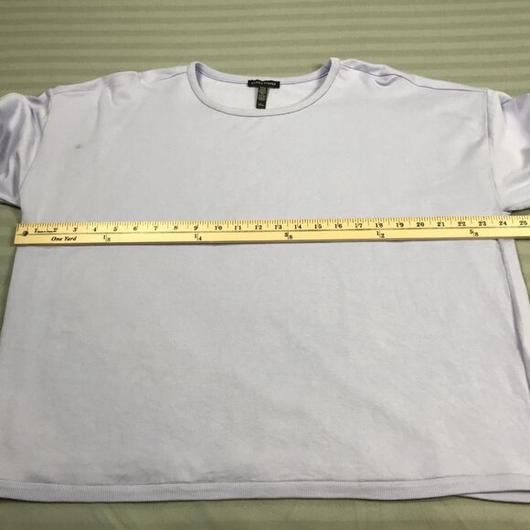 Eileen Fisher Shirt Womens Large Lavender Long Sleeve Stretch Crewneck Boxy Top - Picture 4 of 8